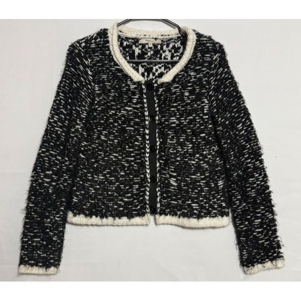 Vintage Naja Cardigan Alpaca Mohair Wool Blend Knit Made In Italy Womens S Black